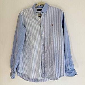 Ralph Lauren Blue Label Blue Stripe Oxford Shirt Size Large Men's (?) Preppy